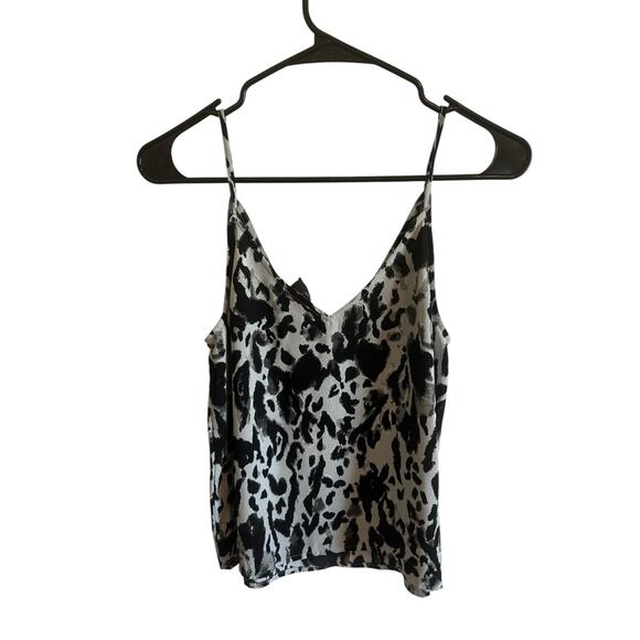 Free Press Women's Small Gray Black Leopard Print Sleeveless V-Neck Tank - Picture 6 of 10